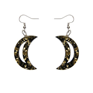 Erstwilder Essentials Crescent Moon Chunky Glitter Resin Drop Earrings - Gold EE1006-CG6500