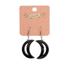 Erstwilder Essentials Crescent Moon Solid Glitter Resin Drop Earrings - Black EE1006-G7000