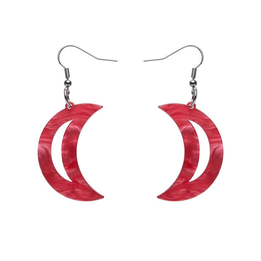 Erstwilder Essentials Crescent Moon Ripple Resin Drop Earrings - Pink EE1006-RI2000