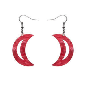 Erstwilder Essentials Crescent Moon Ripple Resin Drop Earrings - Pink EE1006-RI2000
