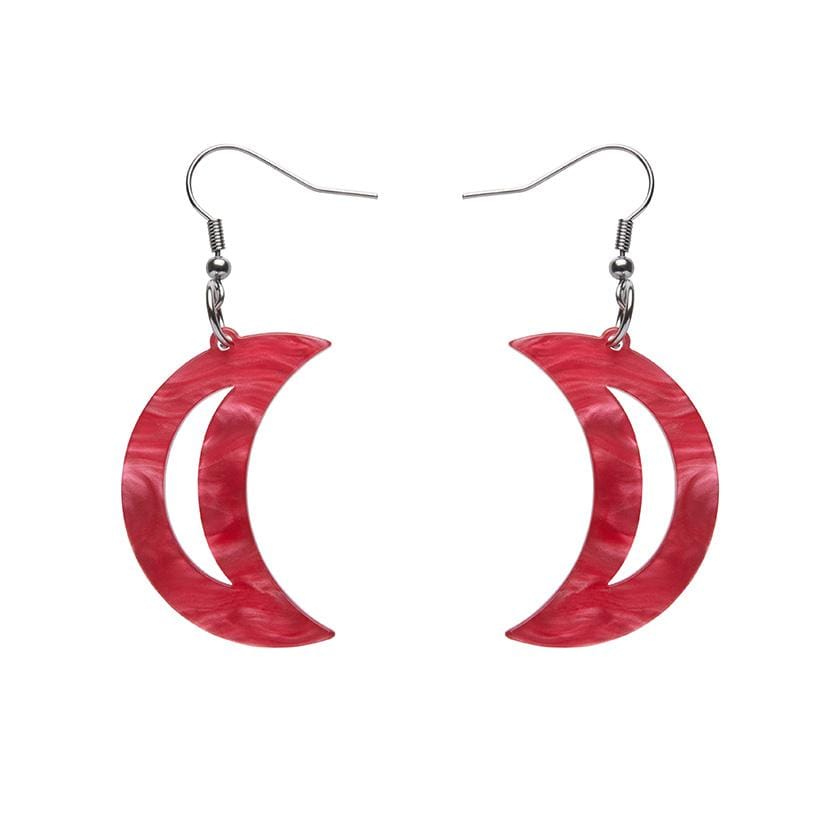 Erstwilder Essentials Crescent Moon Ripple Resin Drop Earrings - Pink EE1006-RI2000