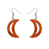 Erstwilder Essentials Crescent Moon Ripple Resin Drop Earrings - Orange EE1006-RI6100