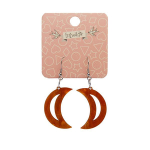 Erstwilder Essentials Crescent Moon Ripple Resin Drop Earrings - Gold EE1006-RI6500