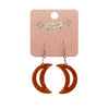 Crescent Moon Ripple Resin Drop Earrings - Gold