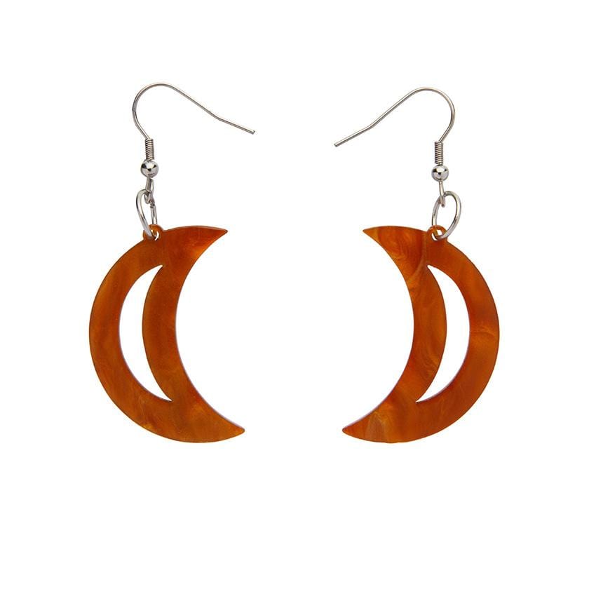 Erstwilder Essentials Crescent Moon Ripple Resin Drop Earrings - Gold EE1006-RI6500