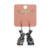 Bunny Chunky Glitter Resin Drop Earrings - Holographic Silver