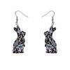 Bunny Chunky Glitter Resin Drop Earrings - Holographic Silver