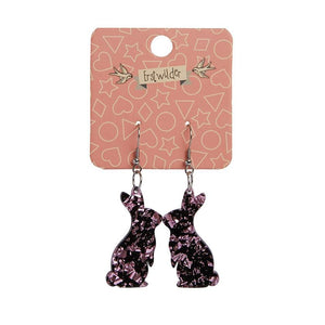 Erstwilder Essentials Bunny Chunky Glitter Resin Drop Earrings - Pink EE1007-CG2000