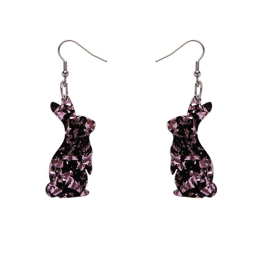 Erstwilder Essentials Bunny Chunky Glitter Resin Drop Earrings - Pink EE1007-CG2000