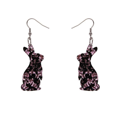 Erstwilder Essentials Bunny Chunky Glitter Resin Drop Earrings - Pink EE1007-CG2000