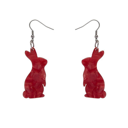 Erstwilder Essentials Bunny Textured Resin Drop Earrings - Red EE1007-RI1000
