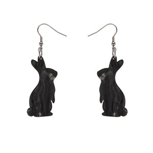Erstwilder Essentials Bunny Textured Resin Drop Earrings - Black EE1007-RI7000