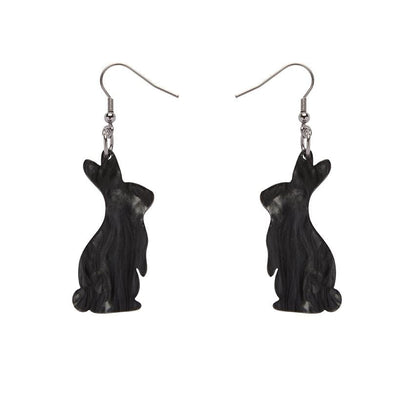 Erstwilder Essentials Bunny Textured Resin Drop Earrings - Black EE1007-RI7000