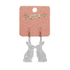 Bunny Ripple Resin Drop Earrings - White