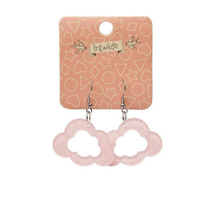 Erstwilder Essentials Cloud Glitter Resin Drop Earrings - Pink EE1008-SG2000