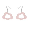 Cloud Glitter Resin Drop Earrings - Pink