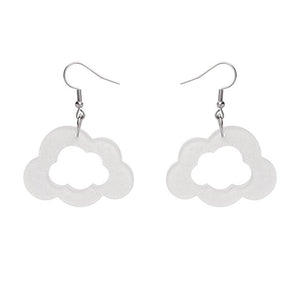 Erstwilder Essentials Cloud Glitter Resin Drop Earrings - White EE1008-SG8000
