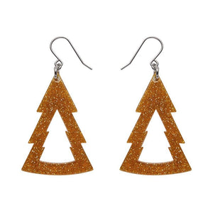 Erstwilder Essentials Tree Glitter Resin Drop Earrings - Gold EE1010-SG6500