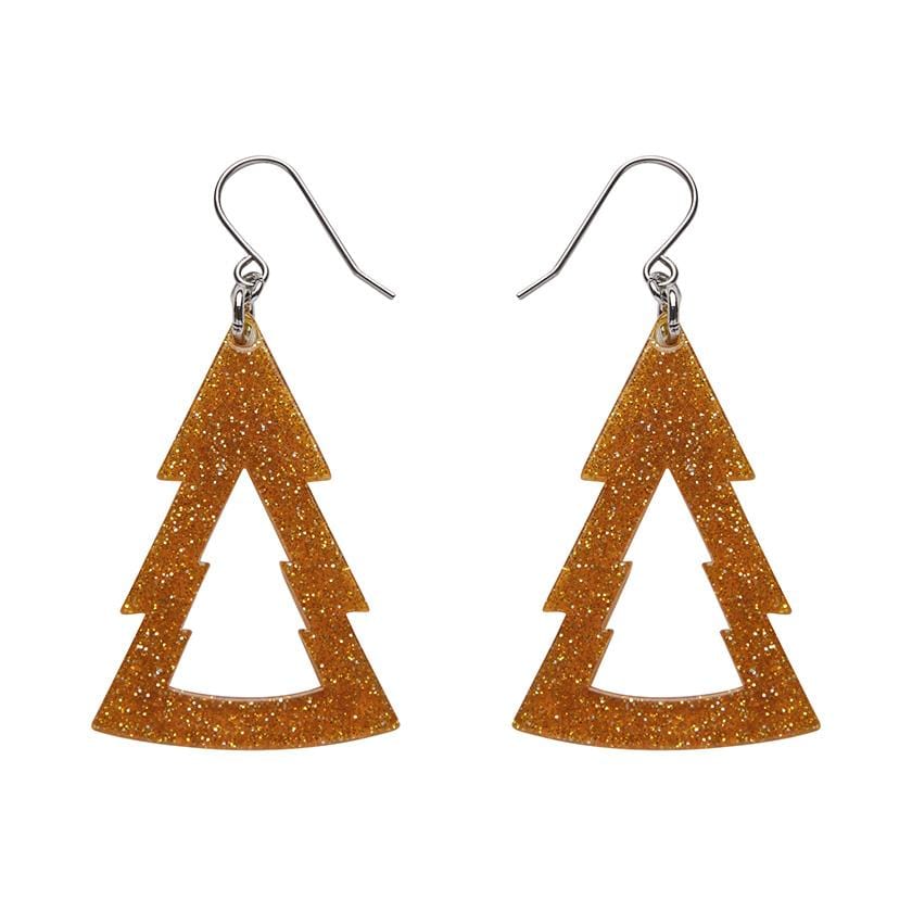 Erstwilder Essentials Tree Glitter Resin Drop Earrings - Gold EE1010-SG6500