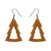 Tree Glitter Resin Drop Earrings - Gold