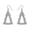 Tree Glitter Resin Drop Earrings - Silver