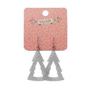 Erstwilder Essentials Tree Glitter Resin Drop Earrings - Silver EE1010-SG7200