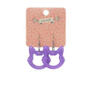 Cat Head Bubble Resin Drop Earrings - Purple