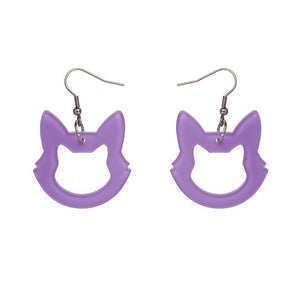 Erstwilder Essentials Cat Head Bubble Resin Drop Earrings - Purple EE1011-BU5000