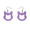 Cat Head Bubble Resin Drop Earrings - Purple