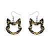 Erstwilder Essentials Cat Head Chunky Glitter Resin Drop Earrings - Yellow EE1011-CG6000