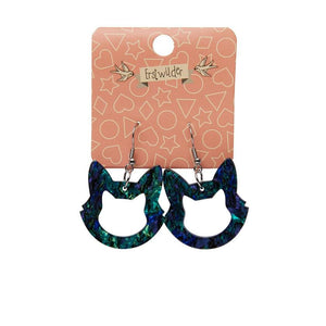 Erstwilder Essentials Cat Head Lava Resin Drop Earrings - Green EE1011-L4000