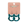 Erstwilder Essentials Cat Head Ripple Glitter Resin Drop Earrings - Green EE1011-RG4000