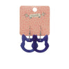 Cat Head Ripple Glitter Resin Drop Earrings - Purple