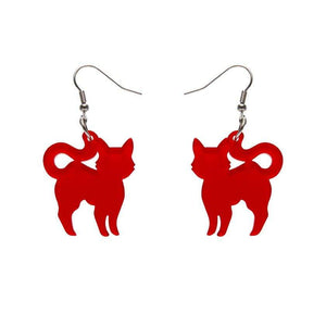 Erstwilder Essentials Pussy Cat Bubble Resin Drop Earrings - Red EE1012-BU1000