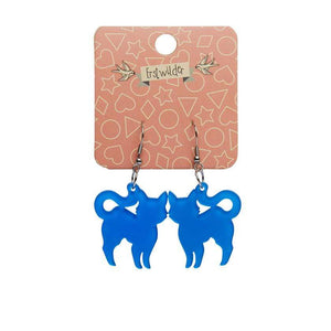 Erstwilder Essentials Pussy Cat Bubble Resin Drop Earrings - Blue EE1012-BU3000
