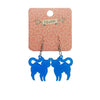 Pussy Cat Bubble Resin Drop Earrings - Blue