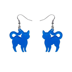 Erstwilder Essentials Pussy Cat Bubble Resin Drop Earrings - Blue EE1012-BU3000