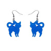 Pussy Cat Bubble Resin Drop Earrings - Blue