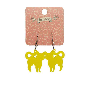 Erstwilder Essentials Pussy Cat Bubble Resin Drop Earrings - Yellow EE1012-BU6000