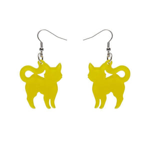 Erstwilder Essentials Pussy Cat Bubble Resin Drop Earrings - Yellow EE1012-BU6000
