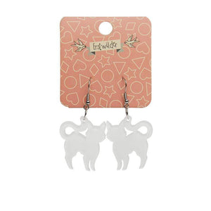 Erstwilder Essentials Pussy Cat Bubble Resin Drop Earrings - White EE1012-BU8000