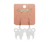 Pussy Cat Bubble Resin Drop Earrings - White