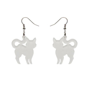 Erstwilder Essentials Pussy Cat Bubble Resin Drop Earrings - White EE1012-BU8000