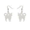 Pussy Cat Bubble Resin Drop Earrings - White