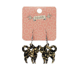 Erstwilder Essentials Cat Chunky Glitter Resin Drop Earrings - Yellow EE1012-CG6000