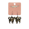 Cat Chunky Glitter Resin Drop Earrings - Yellow