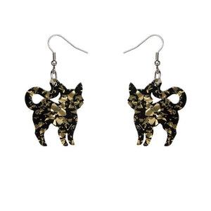 Erstwilder Essentials Cat Chunky Glitter Resin Drop Earrings - Yellow EE1012-CG6000