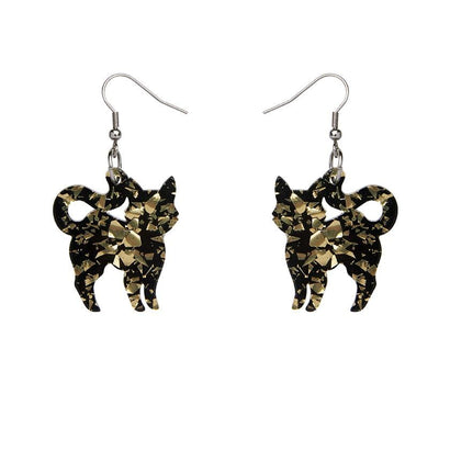 Erstwilder Essentials Cat Chunky Glitter Resin Drop Earrings - Yellow EE1012-CG6000
