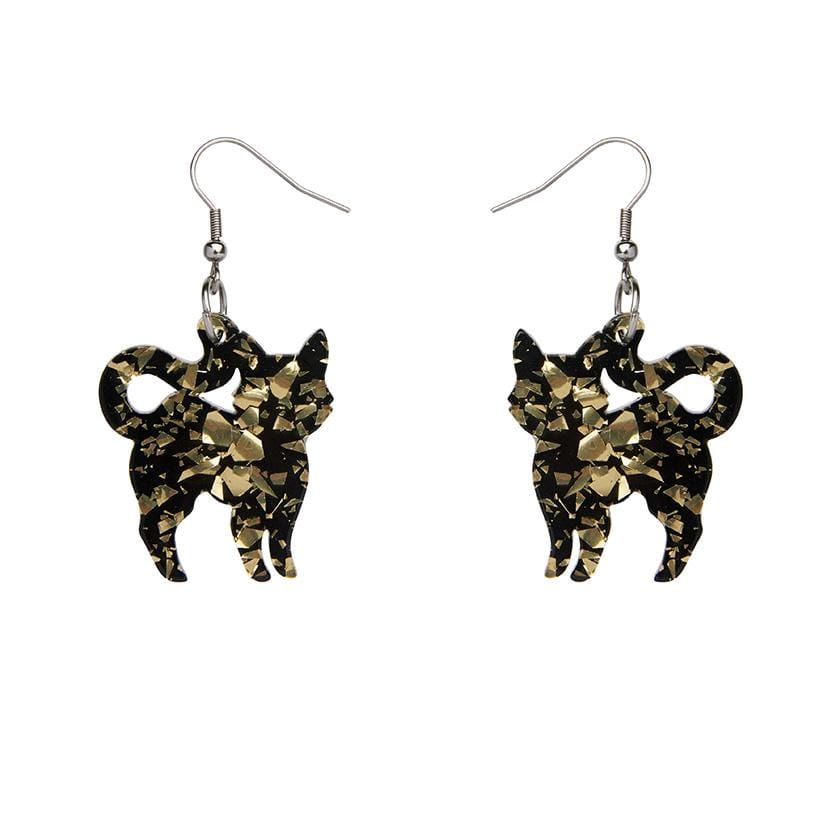 Erstwilder Essentials Cat Chunky Glitter Resin Drop Earrings - Yellow EE1012-CG6000