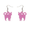 Erstwilder Essentials Pussy Cat Solid Glitter Resin Drop Earrings - Pink EE1012-G2000